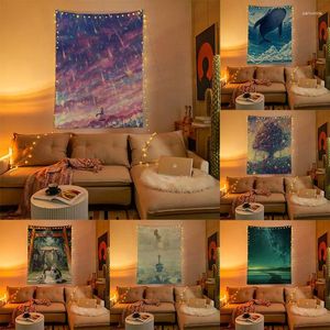 Tapisseries tapisserie anime room décor home art scene intérieure scene de fond de mur suspendu