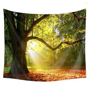 Tapisseries Tapestry Fondrie Beau Nature Paysage Sunshine Forest Imprimer Mur suspendu canapé-chambre à coucher décor