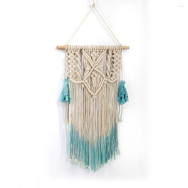 Tapices Tapiz Bohemio Tassel Tapestrys Hecho a mano de algodón de punto Mandala Wall Home Decor Hangings Witchcraft Tapisserie