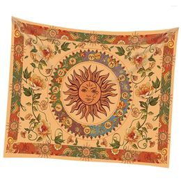 Tapisseries Tapestry Decor Fandle Mur Bohemia Style Moon and Sun Face