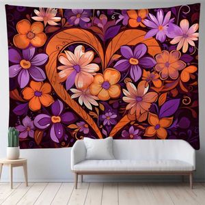 Tapadiques Tapestry Love Flower Series Background Hanging Tissu Ins Nordic Home Decoration Salon Room Bedroom Tapases Personnalisation