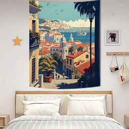Tapisseries tapis villes pixel art décoratif mur tapisserie esthétique chambre décoration décoration décor de luxe décous