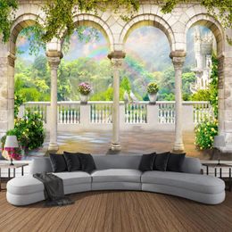 Tapisseries Terrasse Paysage 3D Printing Tapestry Mur suspendu Bohemian Tissue grande couverture décorative esthétique Home Art Decoration