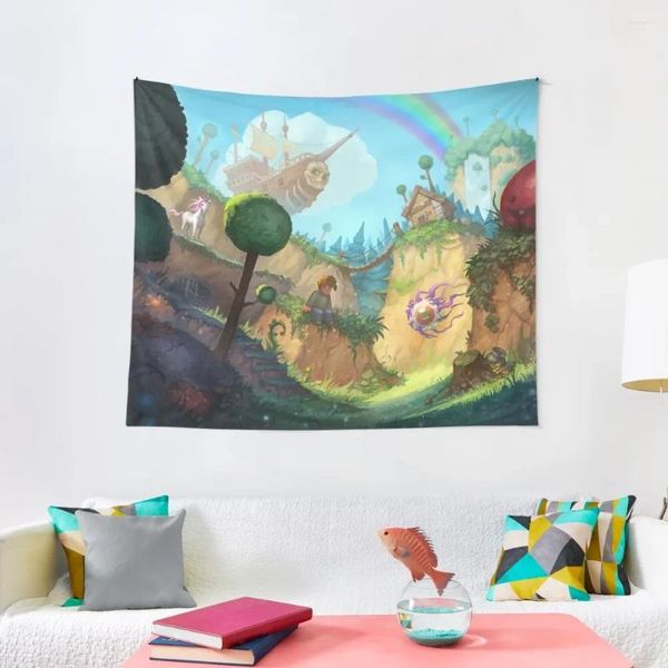 Tapices Terraria - Tapiz de juego independiente, papel tapiz para colgar en la pared del dormitorio, decoración de la sala de estar, decoración estética