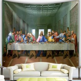 Tapisseries The Last Supper Tapestry Jésus mur suspendu la maison de Noël décoration du Christ Resurrection vintage grand tissu décor da vinci