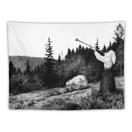 Wandtapijten Theodor Kittelsen Op Under Fjeldet Toner En Lur Tapestry Room Decor Koreaanse Stijl Decoratieve Muurschilderingen