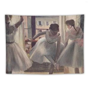 Tapisseries trois danseurs dans une salle d'exercice - tapisserie Edgar Degas pour les décors esthétiques de la chambre