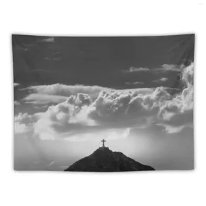 Tapisseries Travel Mountain Sun Black and White Wall Tapestry Decoration Pictures Pictures Room Kawaii Decor