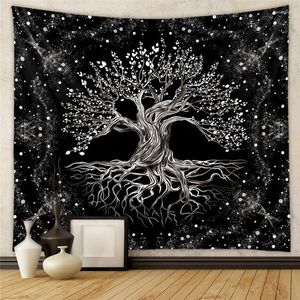 Tapestries Tree of Life Home Art Tapestry Boheemse decoratieve hippie yoga mat blad woonkamer bankdeken