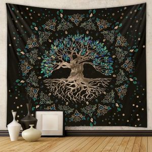 Tapestries Tree of Life Tapestry Astrology Wall Hanging voor kamer slaapzaalbed slaapkamer decoratie 200x150 cm