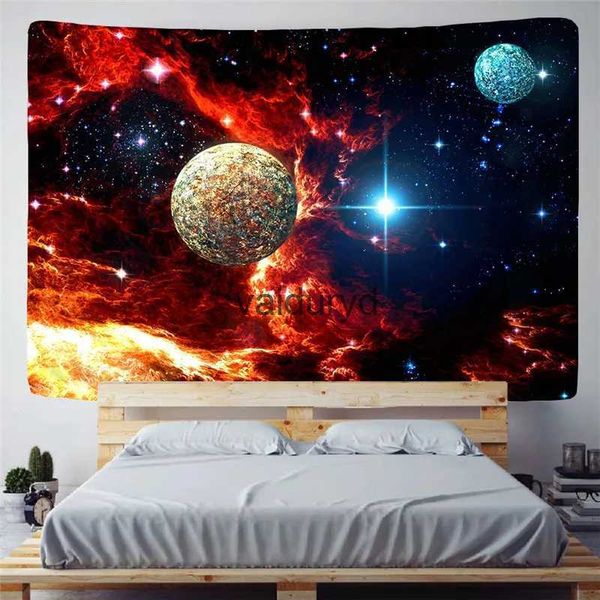 Tapices Trippy Galaxy Planet Paisaje Tapiz Colgante de Pared para Dormitorio Sala de Estar Pintura Gótica Yoga Carpetvaiduryd