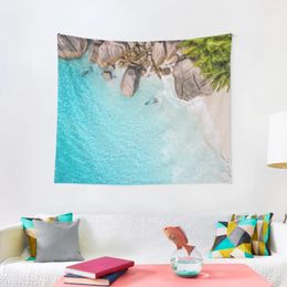 Tapestries tropisch strand met zee en palm - Seychelles Tapestry Things to the Room Decoration Home Aesthetic Decors