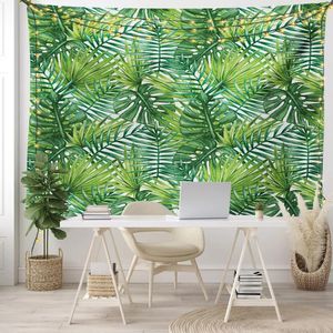 Wandtapijten Tropische Bladeren Wandtapijt Groene Palmboom Bananenplant Muuropknoping Botanisch Voor Slaapkamer Woonkamer Decor