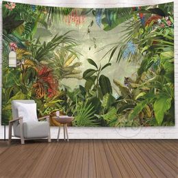 Tapices Decoración de la pared de plantas tropicales Papel de pantalla Palma Tapiz de la palma Decoración de la sala del asunto del dormitorio del fondo del fondo impreso