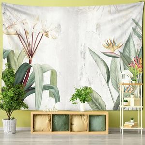 Tapices Plantas tropicales Flores Tapestería Pared colgante bohemio simple sala de estar europea decoración del hogar