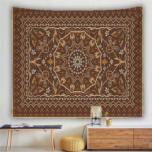 Tapisseries Turquie et ethnique Perse Tapisserie murale suspendue plage de plage de tapis couverture de tapis matelas psychédélique Bohemian Yoga Mat Mandala Tapestry R230810