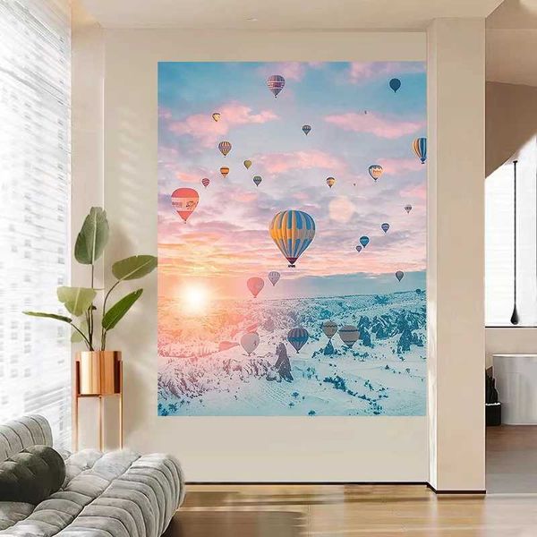 Tapisseries paysage de dinde tapisserie hot ballon à air décoration salon chambre paysage fond.