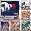 Tapisseries ukiyo e japonais tapisserie mural coussin fond de coussin chambre suspendue décoration maison 221006