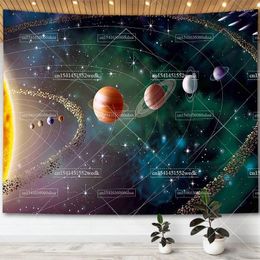 Tapisseries Univers Galaxie Système Solaire Tapisserie Esthétique Espace Planète Fonds D'écran Pour Chambre D'enfants Bureau Chambre Décoration Couvre-lit