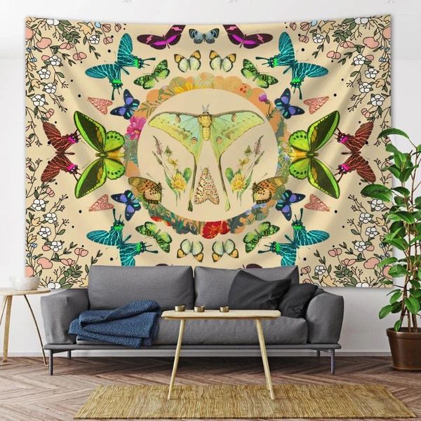 Tapisseries vintage botanical floral scène décor intérieur tapisserie hippie mandala pending boho yoga tapis mignon chambre