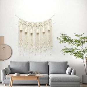 Wandtapijten Muurhangend Macrame Tapijt Boho Decor Geweven Katoen Kamerdecoratie Voor Hoofdeinde Slaapkamer Met Lange Kwast Cadeau