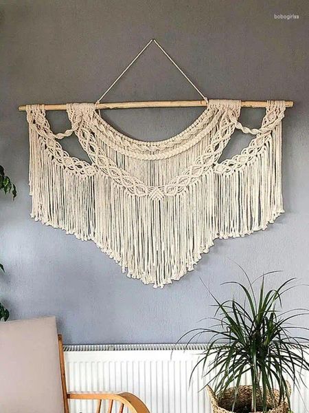 Tapices de pared macramé decoración grande bohemio borla arte tapiz colgantes hechos a mano Boho sala de estar