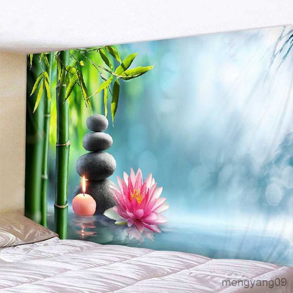 Tapisseries wall tapissery jardin massage et eau lis serviette de plage à la plage couverture de picnine de yoga tapis de famille tenue r230812 r230812