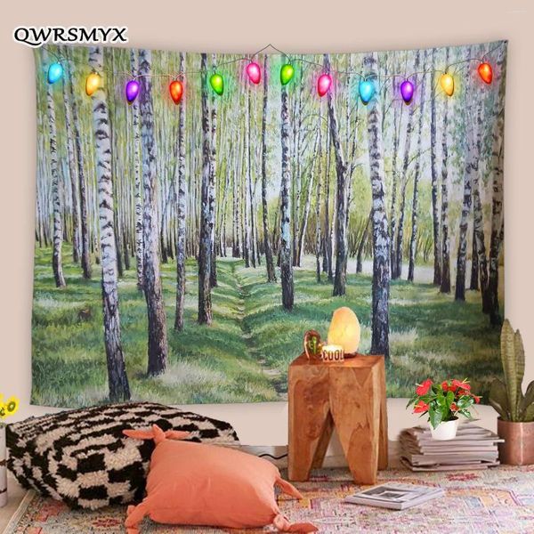 Tapisseries hiver tapestry birch Grove dans la forêt des branches d'arbre sans feuilles image pittoresque image mur suspendue