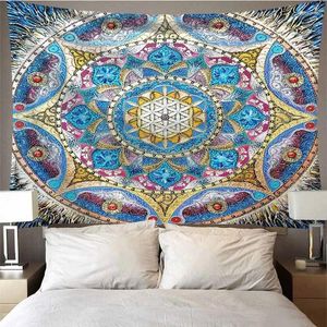 Tapestries hekserij oude mandala boho decor tapijtwand hangende vintage kamer slaapzaal bohemian trippy kleine deken
