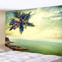 Tapestries Xianyunhe Seaside Scenery Print Wall Tapestry Hippie Hangende Hohemian Mandala Art Decorat