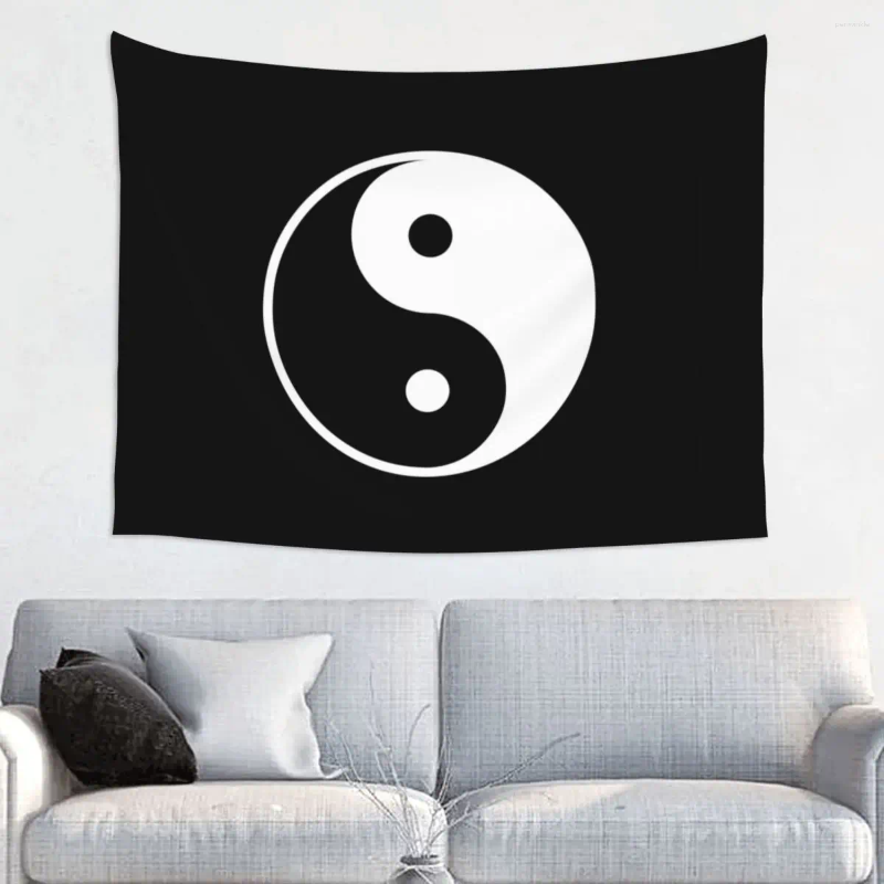 Tapisserier Yin Yang Symbol Tapestry Heminredning Anpassad hippie vägg hängande fred Serenity Harmony för vardagsrummet