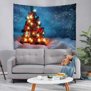 Tapestry Christmas Tree Festival Photo tapisseries Ins Fond Hanging Tissu Mur surdimension