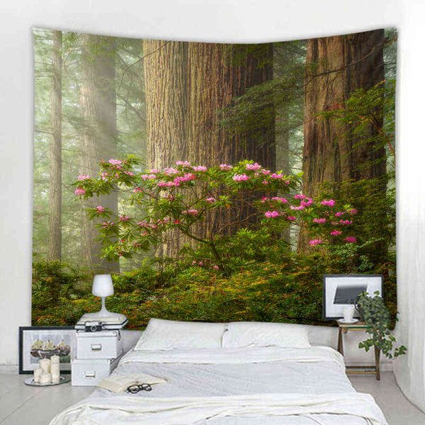 Tapisserie rideau salon chambre fond décoration belle cascade Nature paysage fond décoration J220804