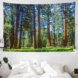 Tapestry Forest Trees Paysage Tapisches Nature Bird River Sunshine Mur suspendu Boho Style Plack Tail Room Aesthetic Decor Home R0411