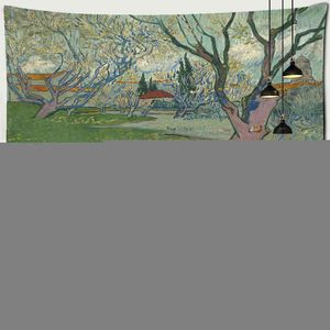 Tapijtfruitboom tuin olie verf tapijtwand hangende Van gogh kunst schilderen