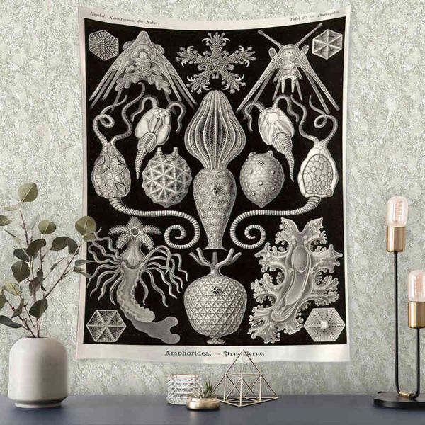 Tapiz Marine Life Tarot Card Carpet Wall Hanging Retro Psychedelic Witchcraf