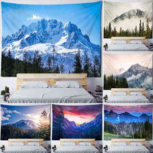 Tapestry Mountain en River Impress Painting Carpet Wall Hanging Psychedelic