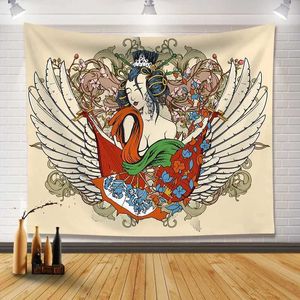 Tapestry Tapestries Wall Japanse stijl achtergrond decoratieve stof poster doek ins Nordic woonkamer huurhuis decoratie tapestries r0411