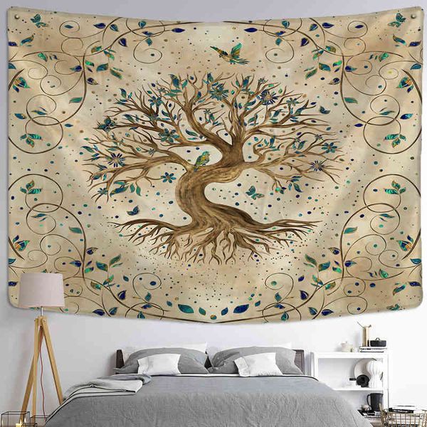 Tapisserie arbre de vie Art tapisserie tenture murale bohème tapis de Yoga grande taille Sh