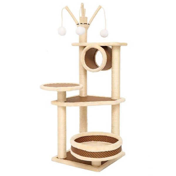 TAPIVA – cadre de Fiess d'escalade tressé en Sisal, arbre amusant, boule patte de chat, colonne intégrée, fournitures pour animaux de compagnie paradis