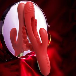 Tikken Klapperen Rabbit Vibrator voor Vrouwen Tepel Clitoris Stimulator Vaginale G Spot Vibrerende Vrouwelijke Masturbator Adult Sex Toy 240130