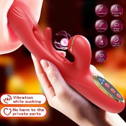 Appuyez sur vibratrice battante pour les femmes clitoris clitoris stimuleur puissant jouet sex-jouet femme lapin suceuse vibrateurs 240326