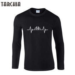 Tarchia Mens Casual Kleding T-shirts Tops Tee Crew Neck Lange Mouw Slim Fit Heren T-shirt T-shirt voor mannen Homme 210629