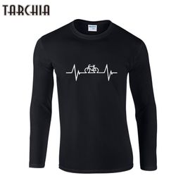 Tarchia Mens Casual Kleding T-shirts Tops Tee Crew Neck Lange Mouw Slim Fit Heren T-shirt T-shirt voor mannen Homme 210716