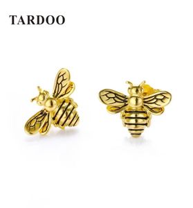 TARDOO GOUD BEE BUDRINGEN 925 SILVER Women Cute Bee Earring Fashion sieraden Zwart Streep Gold Honey Bee Animal Stud Earring Y1127545333