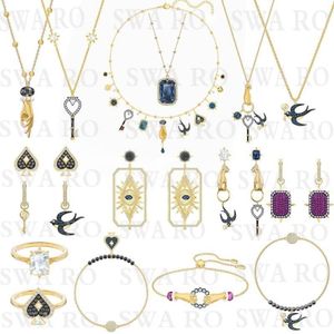 Tarot Magic Necklace Set Mysterious Symbol Lucky Swallow Devil's Eye Key Spades Female Jewelry Fashion Set Gift2358