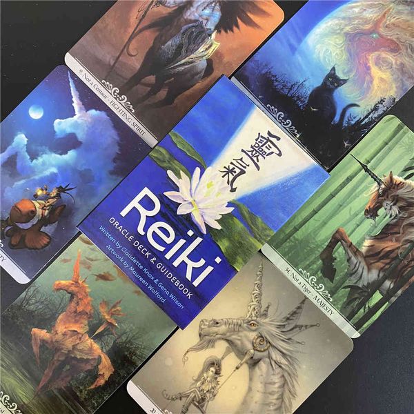 Tarot Reiki Oracle Cards Guidance Divination Fate Deck Jeux de société Anglais Pour la famille Gift Party Jeu de cartes New love FTXU
