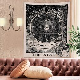 Tarot Tapestry The Moon Star Sun Tapestry Medieval Europe Europe Divination Tapestryes Wall Hangende Tapestries Mysterieuze muurtapijt voor Home D