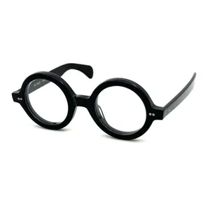 TART GROTE RONDE Optische Brillen Voor Mannen Vrouwen Retro Designer Mode Vel Bril Acetaat Frame Gedetailleerde Elasticiteit Stijl Anti-Blauw Licht Lens Plaat Met Doos