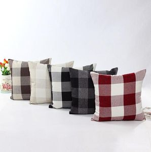 Tartan 45 * 45 cm Linge Ménage Oreiller Coussin Couvre Chambre Ensemble Taie D'oreiller Cadeaux De Noël Décor À La Maison Partie Décoration